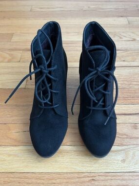Madden Girl Black Suede Ankle Booties